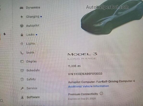 5YJ3E1EA9SF013033 2025 TESLA MODEL 3 Серый 