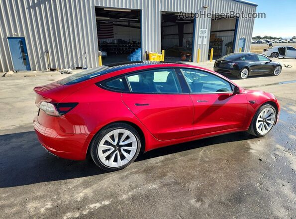 5YJ3E1EAXNF304628 2022 TESLA MODEL Red Задня права чверть