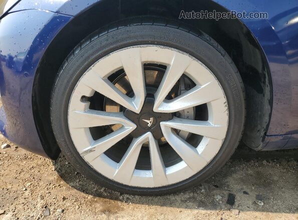 5YJ3E1EAXNF370466 2022 TESLA MODEL Blue VIN կոդի պիտակի տեսք