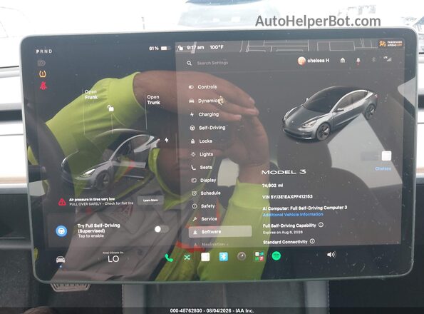 5YJ3E1EAXPF412153 2023 TESLA MODEL 3 Серый 