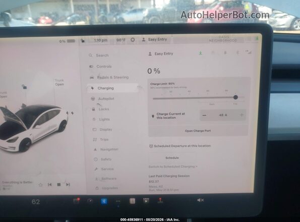 5YJ3E1EB0KF213601 2019 TESLA MODEL 3 White 