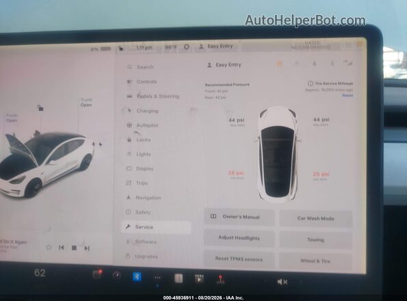 5YJ3E1EB0KF213601 2019 TESLA MODEL 3 White 
