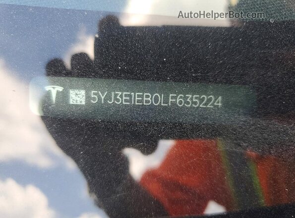 5YJ3E1EB0LF635224 2020 TESLA MODEL Gray 