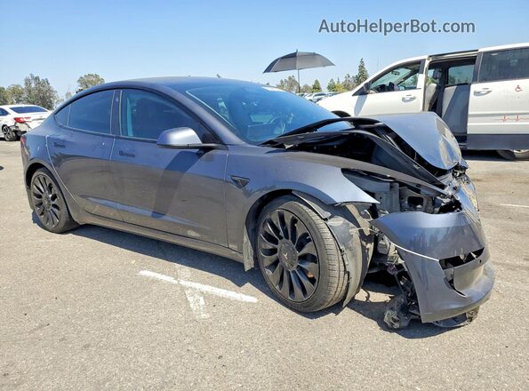 5YJ3E1EB0MF936657 2021 TESLA MODEL Gray Front right
