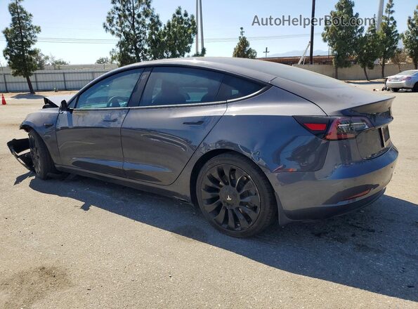 5YJ3E1EB0MF936657 2021 TESLA MODEL Gray Rear left