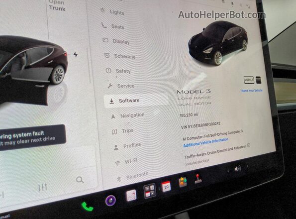 5YJ3E1EB0NF300242 2022 TESLA MODEL Black Սարքավորումների վահանակի տեսք