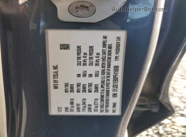 5YJ3E1EB0PF416690 2023 TESLA MODEL Gray Շարժիչի բաժամունքի տեսք