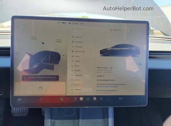 5YJ3E1EB0RF746476 2024 TESLA MODEL Угольный Вид щитка приборов