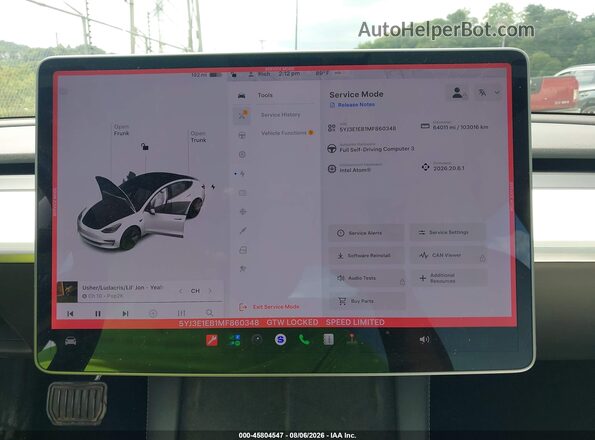5YJ3E1EB1MF860348 2021 TESLA MODEL 3 Белый Вид задних сидений