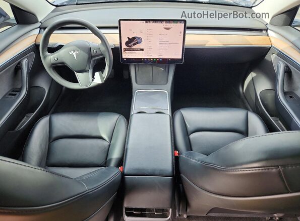 5YJ3E1EB1NF190334 2022 TESLA MODEL Серый Вид панели приборов