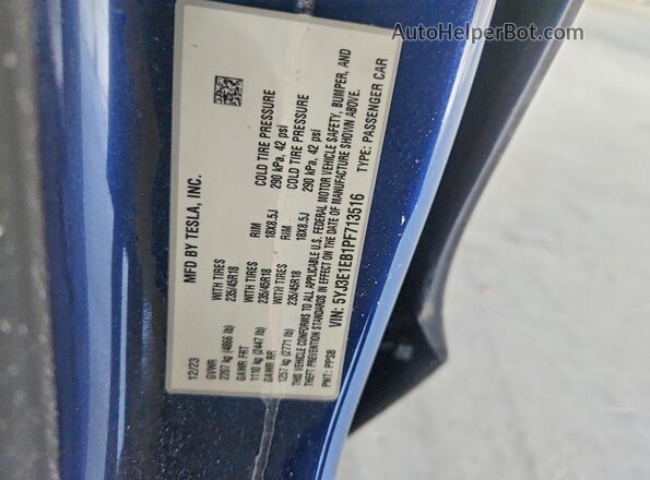 5YJ3E1EB1PF713516 2023 TESLA MODEL Burn Вид підкапотного простору