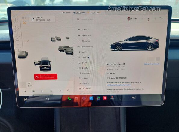 5YJ3E1EB1SF987811 2025 TESLA MODEL Угольный Вид щитка приборов