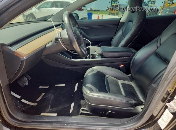 5YJ3E1EB2KF208853 2019 TESLA MODEL Black წინა სალონის ხედი