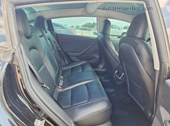 5YJ3E1EB2KF208853 2019 TESLA MODEL Black უკანა სავარძლების ხედი