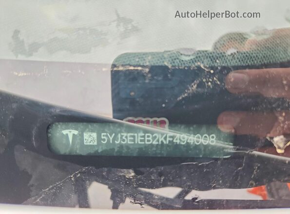 5YJ3E1EB2KF494008 2019 TESLA OTHER Белый Вид подкапотного пространства