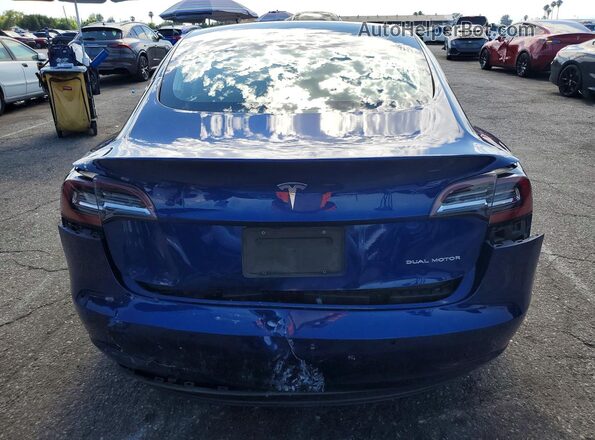 5YJ3E1EB2KF497488 2019 TESLA MODEL Blue Rear view