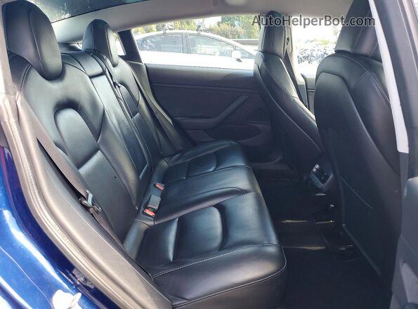 5YJ3E1EB2KF497488 2019 TESLA MODEL Blue Rear seats view