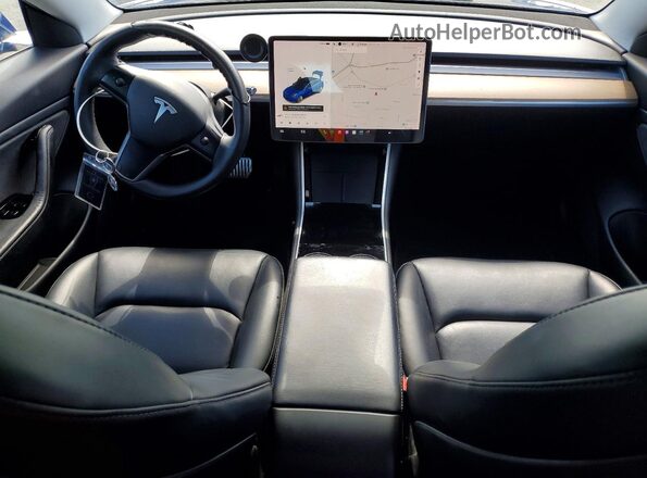 5YJ3E1EB2KF497488 2019 TESLA MODEL Blue Dashboard view
