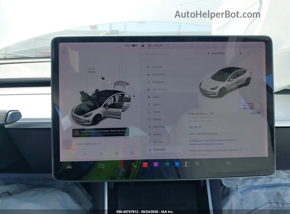 5YJ3E1EB2KF513124 2019 TESLA MODEL 3 White Rear seats view