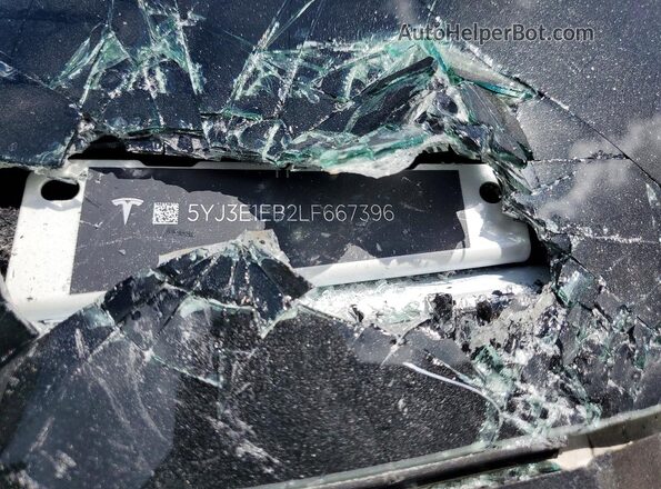 5YJ3E1EB2LF667396 2020 TESLA MODEL White Vista del compartimento del motor