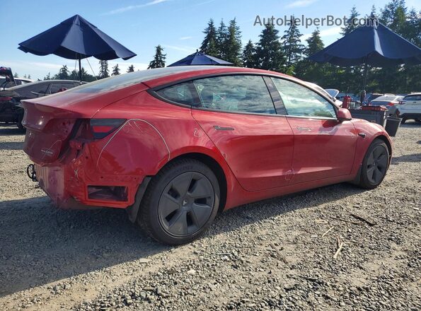 5YJ3E1EB2MF019767 2021 TESLA MODEL Red უკანა მარჯვენა
