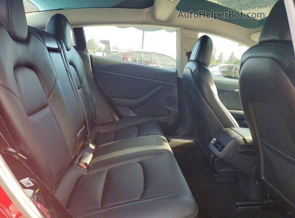 5YJ3E1EB2MF019767 2021 TESLA MODEL Red უკანა სავარძლების ხედი