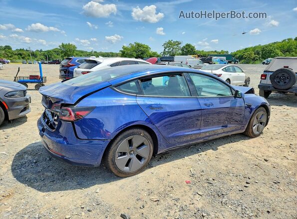 5YJ3E1EB2MF049593 2021 TESLA MODEL Blue Rear right