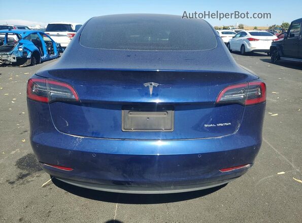 5YJ3E1EB2MF074008 2021 TESLA MODEL Blue უკანა ხედი