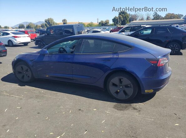 5YJ3E1EB2MF074008 2021 TESLA MODEL Blue უკანა მარცხენა