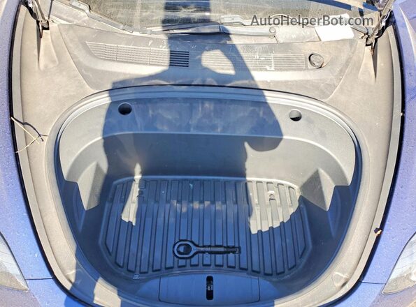5YJ3E1EB2MF074008 2021 TESLA MODEL Blue უკანა სალონის ხედი