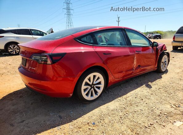 5YJ3E1EB2NF179794 2022 TESLA MODEL Красный Задняя правая четверть