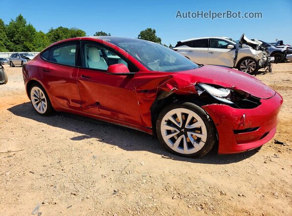 5YJ3E1EB2NF179794 2022 TESLA MODEL Красный Передняя правая четверть