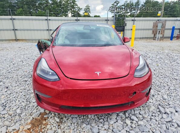 5YJ3E1EB2NF192464 2022 TESLA MODEL Красный Вид спереди