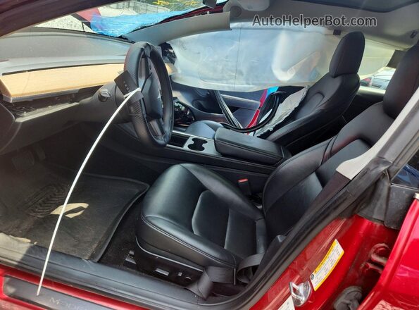 5YJ3E1EB2NF192464 2022 TESLA MODEL Красный Вид салона спереди