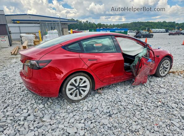 5YJ3E1EB2NF192464 2022 TESLA MODEL Красный Задняя правая четверть
