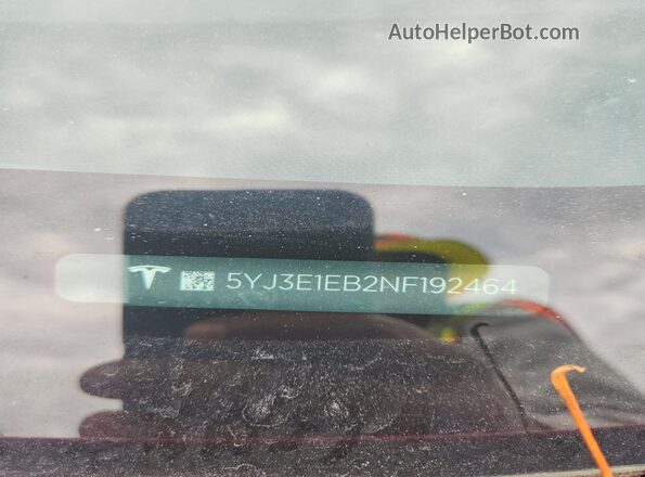 5YJ3E1EB2NF192464 2022 TESLA MODEL Красный Вид подкапотного пространства