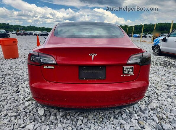 5YJ3E1EB2NF192464 2022 TESLA MODEL Красный Вид сзади