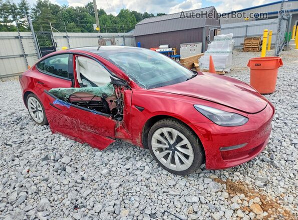 5YJ3E1EB2NF192464 2022 TESLA MODEL Красный Передняя правая четверть