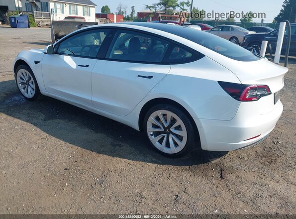 5YJ3E1EB2NF192979 2022 TESLA MODEL 3 Белый Задняя левая четверть