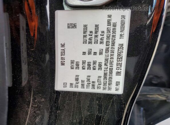 5YJ3E1EB2PF673544 2023 TESLA MODEL Черный Вид наклейки с VIN-кодом