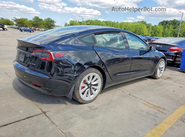 5YJ3E1EB2PF673544 2023 TESLA MODEL Черный Задняя правая четверть
