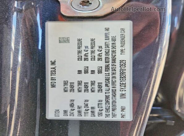 5YJ3E1EB2RF813529 2024 TESLA MODEL Black Engine compartment view