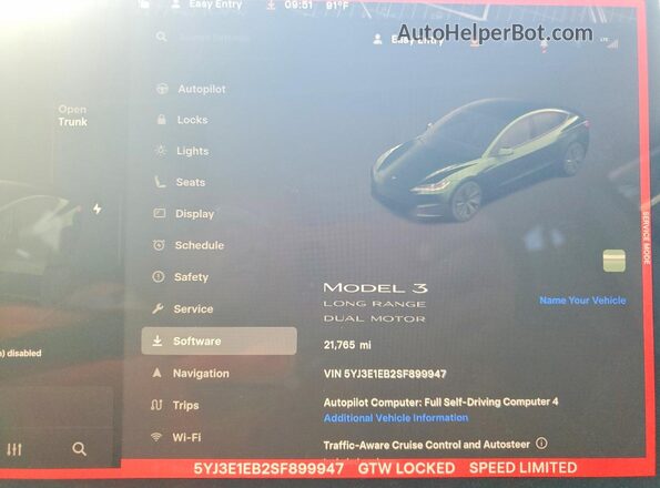 5YJ3E1EB2SF899947 2025 TESLA MODEL Серый Вид щитка приборов