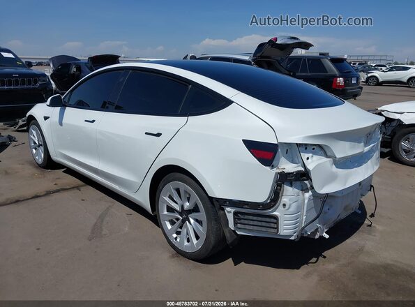 5YJ3E1EB3NF111875 2022 TESLA MODEL 3 Белый Задняя левая четверть