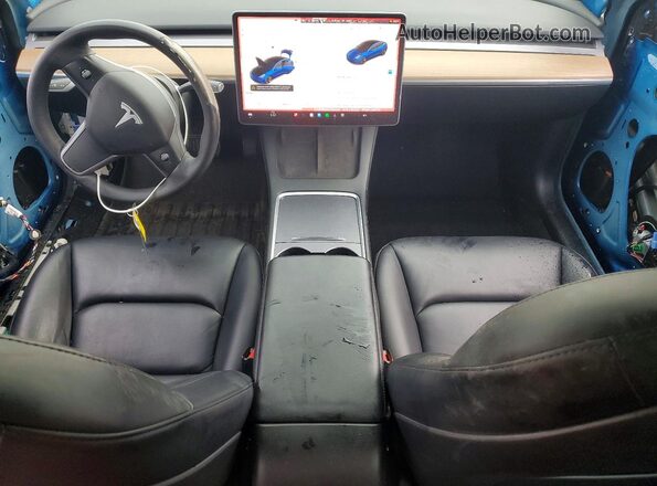 5YJ3E1EB3NF268208 2022 TESLA MODEL Blue Vista del salpicadero