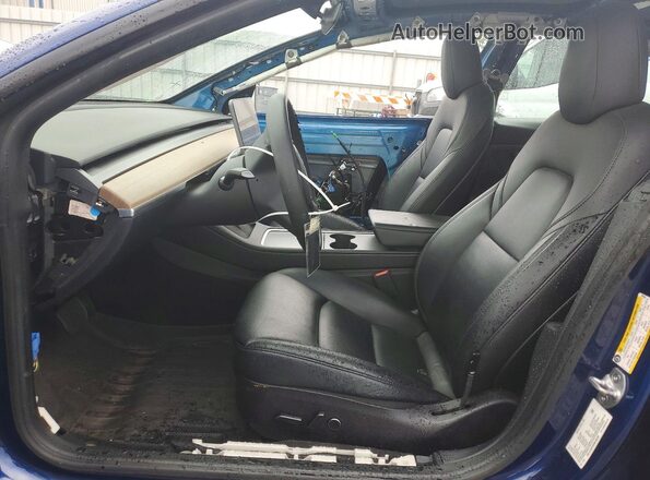 5YJ3E1EB3NF268208 2022 TESLA MODEL Blue Vista interior delantera