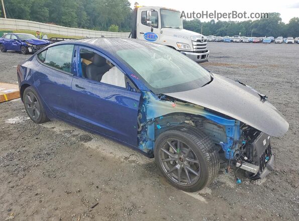 5YJ3E1EB3NF268208 2022 TESLA MODEL Blue Delantero derecho