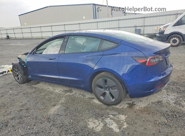 5YJ3E1EB3NF268208 2022 TESLA MODEL Blue Trasero izquierdo