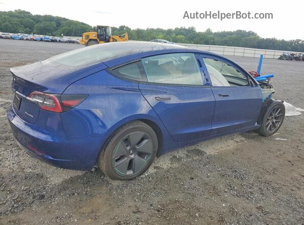 5YJ3E1EB3NF268208 2022 TESLA MODEL Blue Trasero derecho