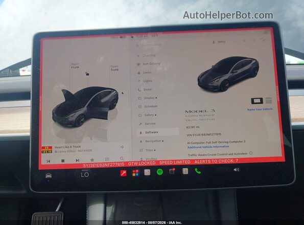 5YJ3E1EB3NF277815 2022 TESLA MODEL 3 Gray 